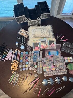 Massive Nail Art & Press-On Nail Supply Lot w/ Frenessa Train Case